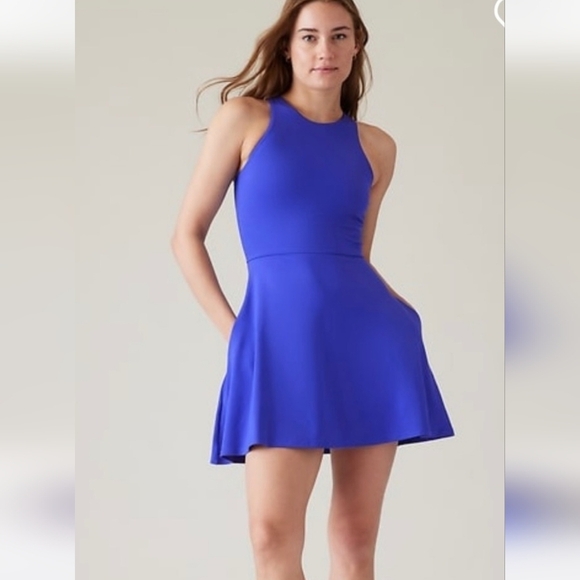 ATHLETA Conscious Athletic Halter Dress in Lazurite Blue. Size Small - Picture 6 of 16
